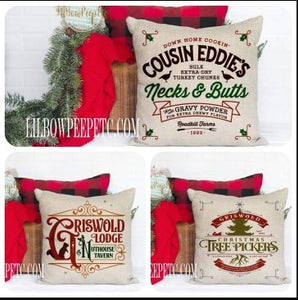 Set Of 3 Griswold Christmas Vacation Movie 18 x 18 Linen Pillow Covers