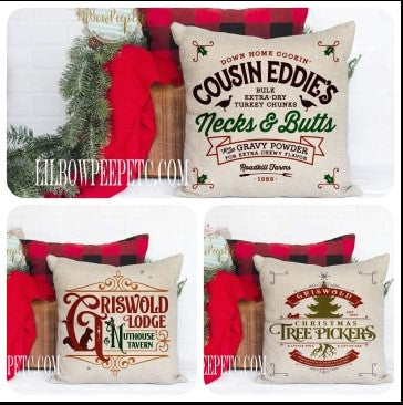 Set Of 3 Griswold Christmas Vacation Movie 18 x 18 Linen Pillow Covers