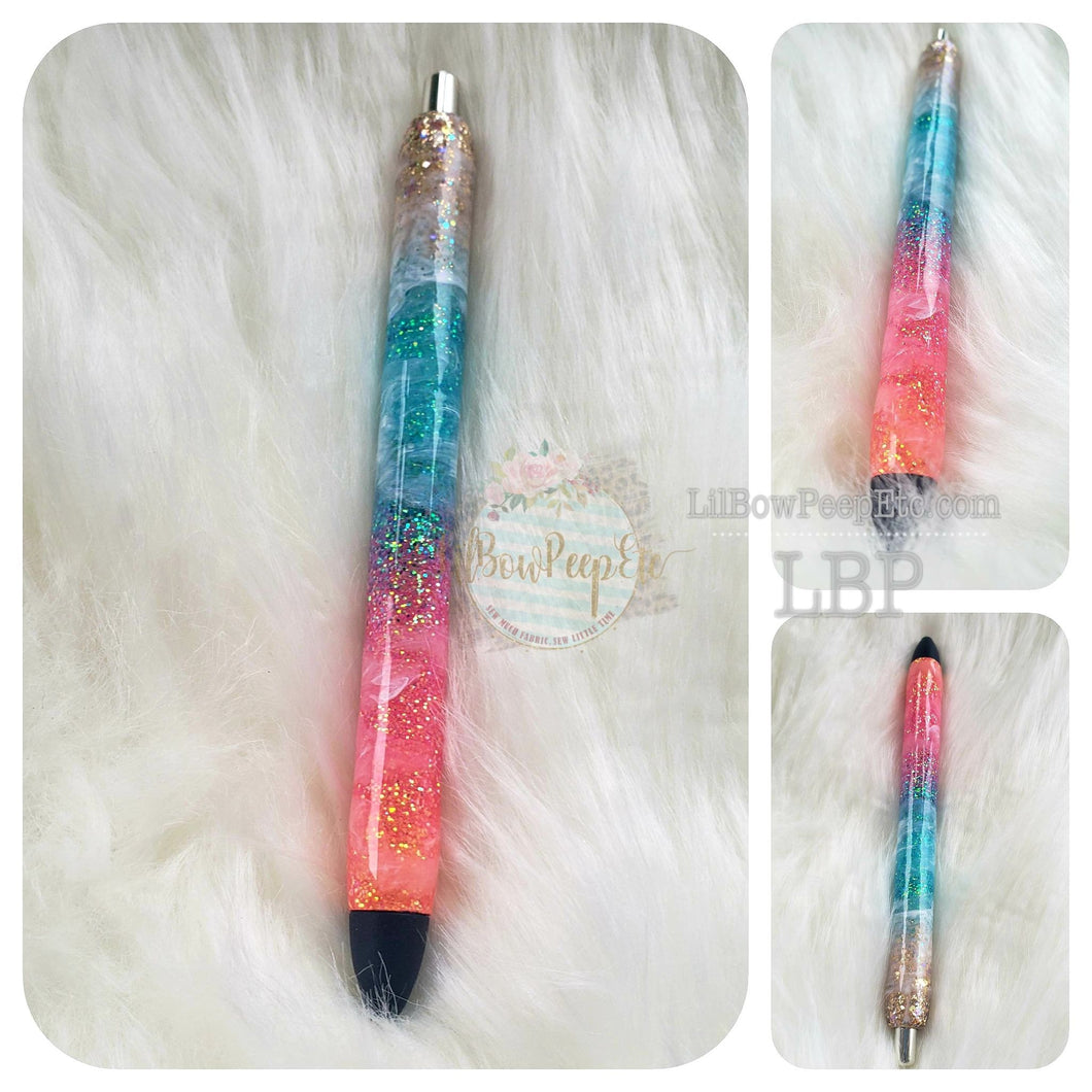 Custom Handmade Beach Ombre Sunset Pen