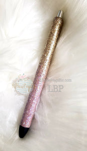 Custom Handmade Dusty Rose Gold Ombre Glitter Pen