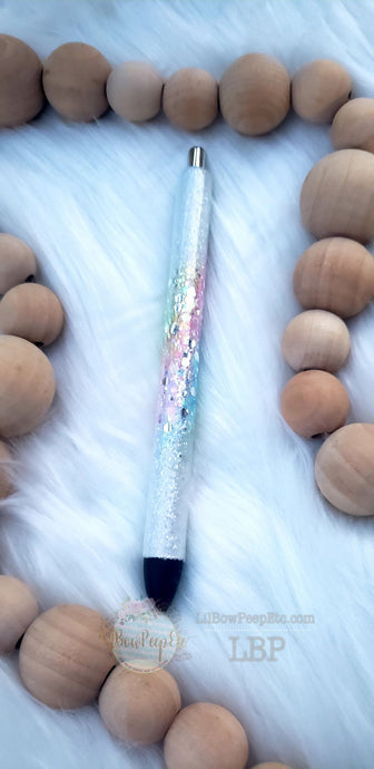 Custom Handmade Rainbow Unicorn CHUNKY Burst Glitter Pen