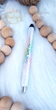 Load image into Gallery viewer, Custom Handmade Rainbow Unicorn CHUNKY Burst Glitter Pen