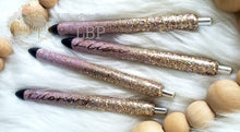 Load image into Gallery viewer, Custom Handmade Dusty Rose Gold Ombre Glitter Pen