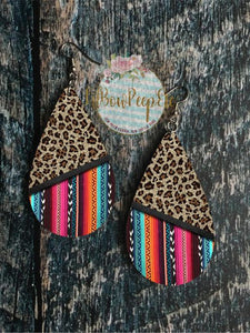 Hardboard earrings Serape and Leopard Divide