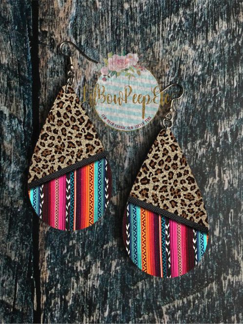 Hardboard earrings Serape and Leopard Divide