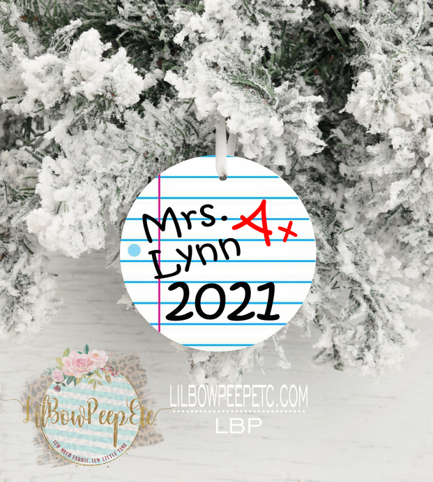 Teacher 2021 Customizable Ornament
