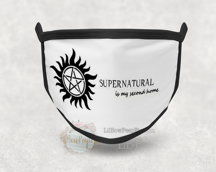 Supernatural Is My 2nd Home Printed Mask