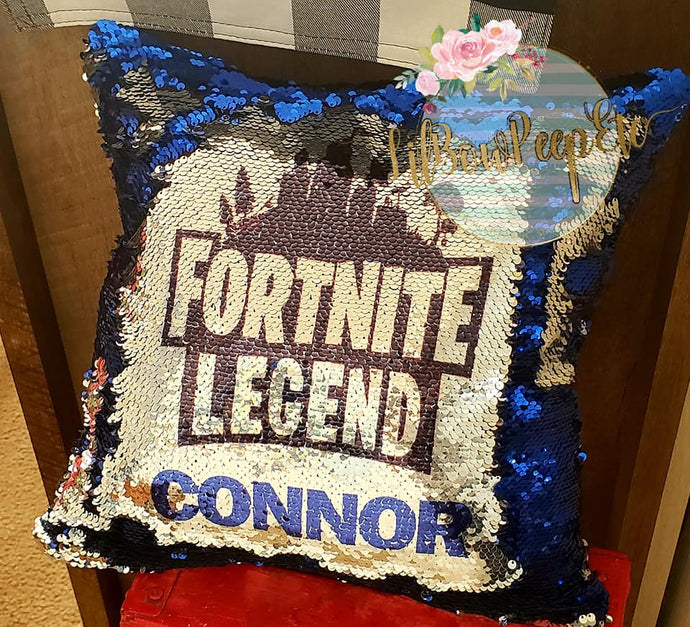 Custom Fortnite Flip Sequin Pillow Cover