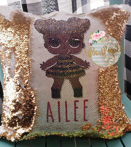 Custom LOL Queen Bee Flip Sequin Pillow Cover