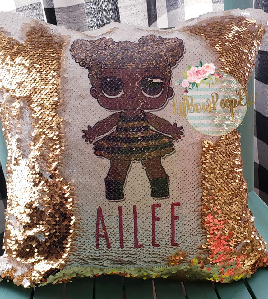 Custom LOL Queen Bee Flip Sequin Pillow Cover