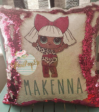 Load image into Gallery viewer, Custom LOL doll Diva Sequin Pillow Cover