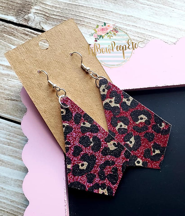 Leopard Glitter Earrings