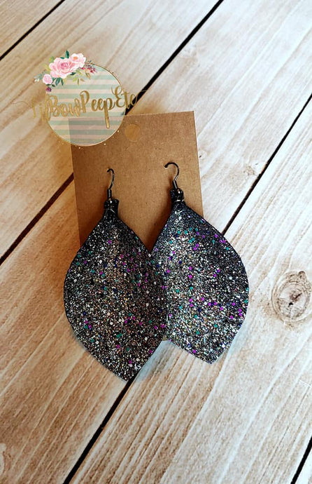 Graphite Confetti Glitter Earrings