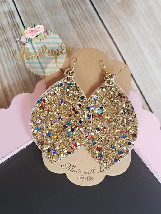 Gold Confetti Glitter Earrings
