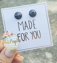 Load image into Gallery viewer, Glitter Stud Earrings 8 mm, 10 mm, and 12 mm