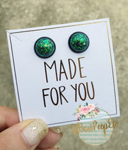 Load image into Gallery viewer, Glitter Stud Earrings 8 mm, 10 mm, and 12 mm