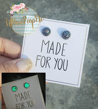 Load image into Gallery viewer, Glitter Stud Earrings 8 mm, 10 mm, and 12 mm