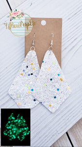 Glow in the Dark light confetti glitter earrings