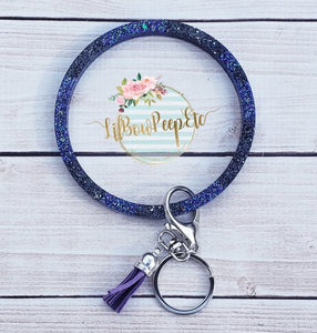 Glitter Bangle Bracelet Keychain