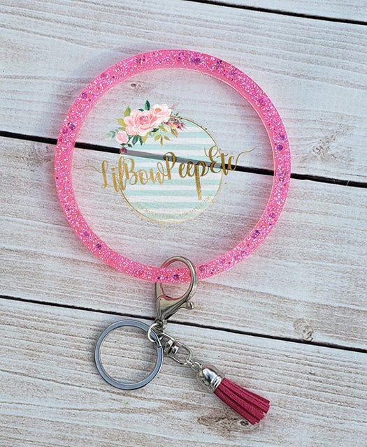 Glitter Bangle Bracelet Keychain