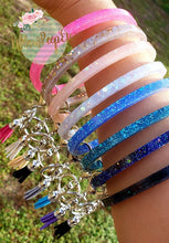 Load image into Gallery viewer, Glitter Bangle Bracelet Keychain