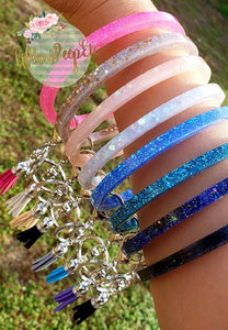 Glitter Bangle Bracelet Keychain