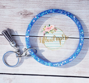 Glitter Bangle Bracelet Keychain