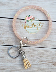 Glitter Bangle Bracelet Keychain