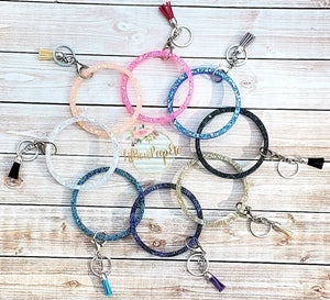 Glitter Bangle Bracelet Keychain