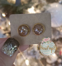 Load image into Gallery viewer, Glitter Stud Earrings 8 mm, 10 mm, and 12 mm