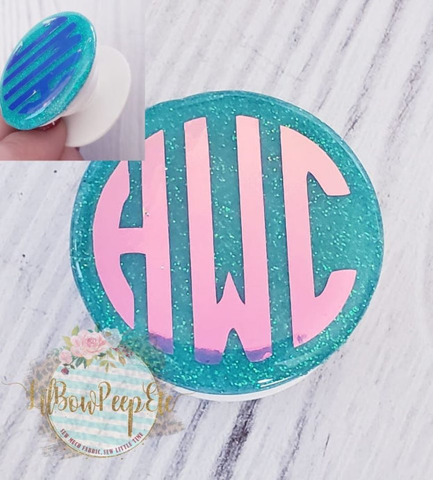 Monogrammed Glitter Phone Grip and Stand. Pick Your Color