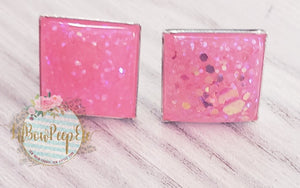 Square Glitter Studs 12mm