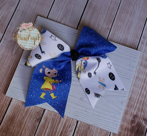 3 in Ribbon Cheer Bow Coraline