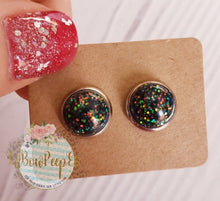 Load image into Gallery viewer, Glitter Stud Earrings 8 mm, 10 mm, and 12 mm