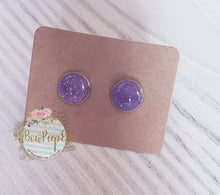 Load image into Gallery viewer, Glitter Stud Earrings 8 mm, 10 mm, and 12 mm