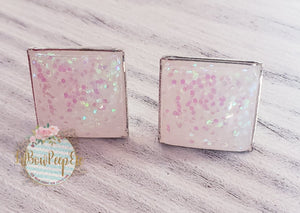 Square Glitter Studs 12mm