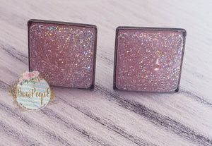 Square Glitter Studs 12mm