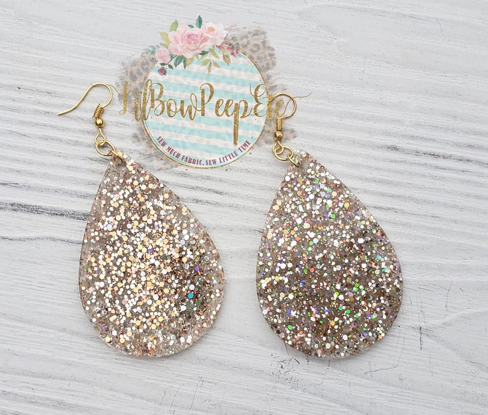 Gold Elegance Glitter Earrings