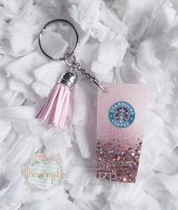 SBs Glitter Cup With Tassel Keychain