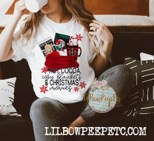 Load image into Gallery viewer, Christmas Movies Blanket Hot Cocoa Adult Unisex Tee