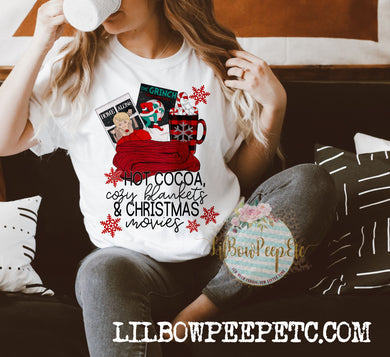 Christmas Movies Blanket Hot Cocoa Adult Unisex Tee