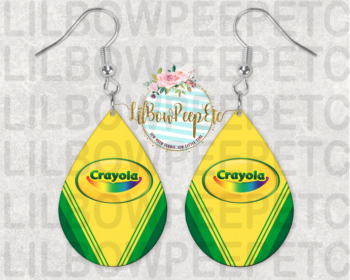 Hardboard earrings Teacher Crayola Crayons Art