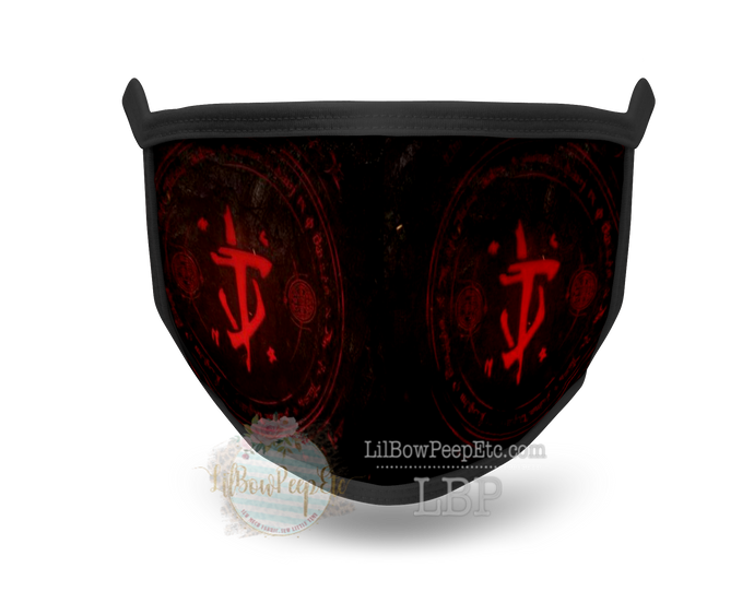 Symbol Black and Red Printed Mask