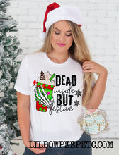 Load image into Gallery viewer, Dead Inside But Festive Snack Cake Latte Adult Unisex Tee