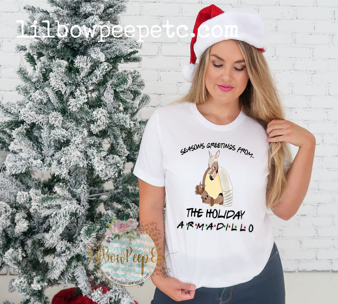 Seasons Greetings From The Holiday Armadillo Friends Unisex Tee