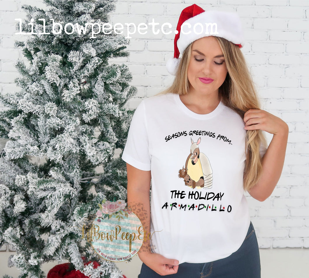 Seasons Greetings From The Holiday Armadillo Friends Unisex Tee