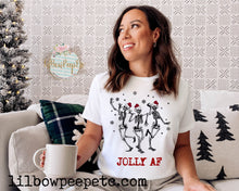 Load image into Gallery viewer, Jolly AF Skelli Dance Christmas Adult Unisex Tee