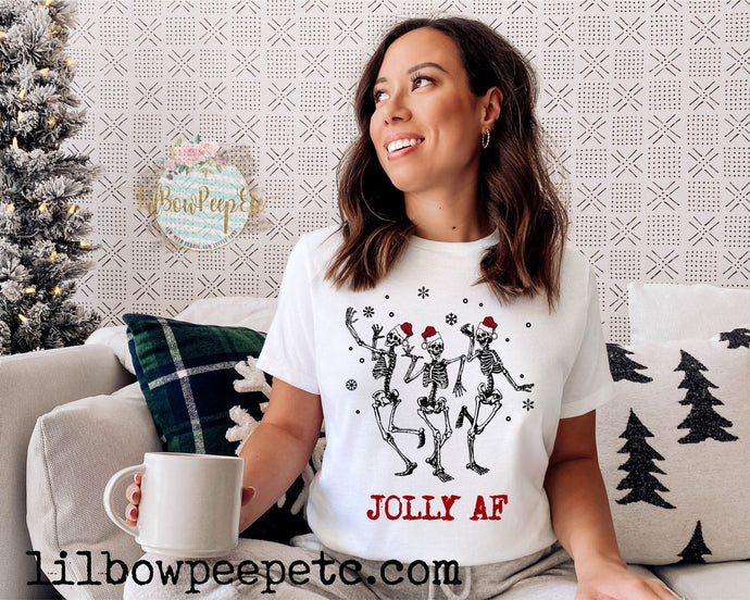 Jolly AF Skelli Dance Christmas Adult Unisex Tee