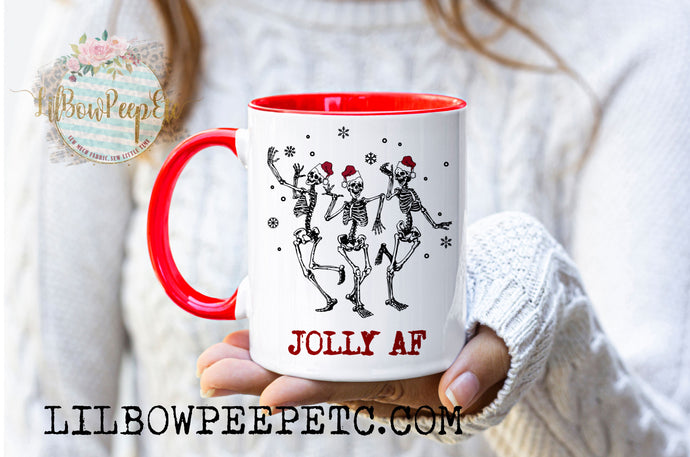 Jolly AF Dancing Christmas Skellis Mug 11 Oz