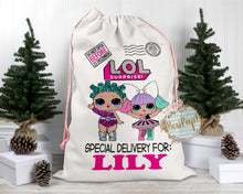 Load image into Gallery viewer, LOL Doll Personalized Santa Sack